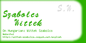 szabolcs wittek business card